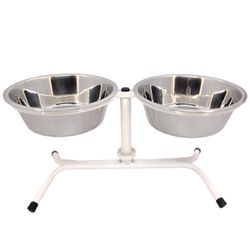 Comedouro Pet Duplo Tigela Inox 2.300ml - FERCAR