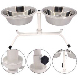 Comedouro Pet Duplo Tigela Inox 2.300ml - FERCAR