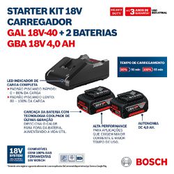 Kit de 02 Baterias + Carregador Bivolt (1600A02RM8) - Bosch