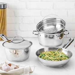 Jogo de Panelas Allegra em Aço Inox Com 4 Peças (65660/270) - Tramontina