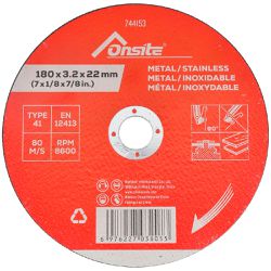 Kit Disco de Corte 7'' x 3,2mm x 7/8'' Com 25 Unidades (744153) - Onsite