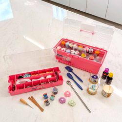 Caixa Plástica Para Ferramentas Com Bandeja Removível 17'' Rosa (43804/517) - Tramontina