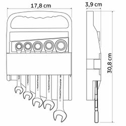 Jogo de Chaves Combinadas Com Catraca 5 Peças (42248/205) - Tramontina
