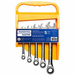 Jogo de Chaves Combinadas Com Catraca 5 Peças (42248/205) - Tramontina