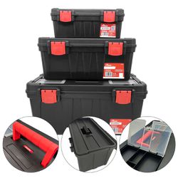 Kit 3 Caixa Plástica Maleta de Ferramentas 13'' 17'' 20'' - Onsite