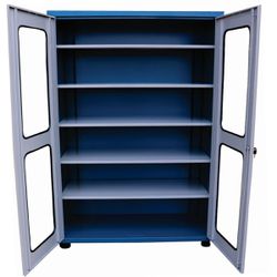 Armário Fechado Com Visor de Vidro e 5 Prateleiras Azul (1517) - Fercar