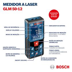 Trena Laser GLM 50-12 Alcance 50m - Bosch 