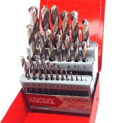Jogo de Brocas Helicoidais Com Haste Cilíndrica em HSS Com 25 Peças (5,0161) - Rocast