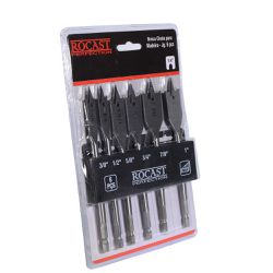 Jogo de Brocas Chatas para Madeira 6 peças 3/8pol a 1pol 53,0050 ROCAST