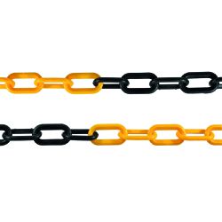 Corrente Plástica Grande Amarelo/Preto 50metros 63x4x9mm PPS 02 PROTEPLUS