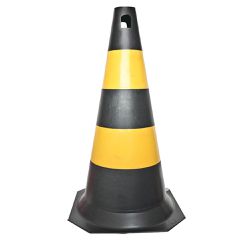 Cone Rígido PLT 50cm de altura PPS 03 PROTEPLUS Amarelo e Preto