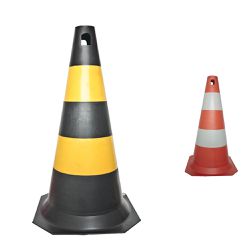 Cone Rígido PLT 50cm de altura PPS 03 PROTEPLUS Amarelo e Preto