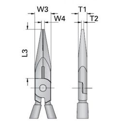 Alicate Tipo Telefone Bico Reto IOX Isolado 202mm 8'' (029640) - Gedore