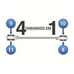 Chave com Catraca 4 Bocas 8x9x10x11 mm Tramontina PRO