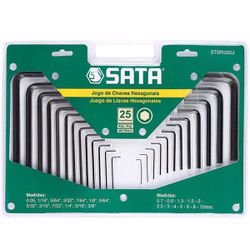 Jogo De Chave Allen Em Milímetro E Polegada De 3/64 A 10 mm ST09120SJ - Sata