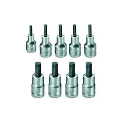Jogo de Soquetes Hexagonal 1/2'' 3/16'' à 5/8'' 9 Peças 016202 - Gedore