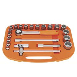 Maleta Com Soquetes Estriados e Acessórios 1/2'' - 23 Peças (44833/222) - Tramontina Pro