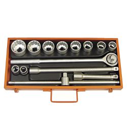 Maleta Com Soquetes Estriados e Acessórios 3/4'' - 14 Peças (44854/414) - Tramontina Pro