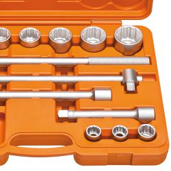 Maleta Com Soquetes Estriados e Acessórios 3/4'' - 14 Peças (44853/214) - Tramontina Pro