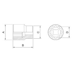 Soquete Estriado 1'' x 2.13/16'' (44912/018) - Tramontina Pro