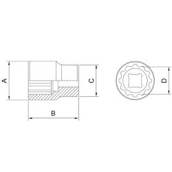 Soquete Estriado 1'' x 2.15/16'' (44912/019) - Tramontina Pro