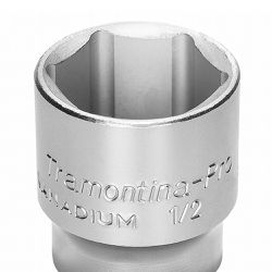 Soquete Sextavado em Aço Cromo Vanádio 3/8'' - Encaixe 1/2'' Tramontina PRO