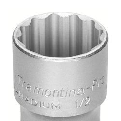 Soquete Estriado em Aço Cromo Vanádio 30 mm - Encaixe 1/2'' - Tramontina Pro