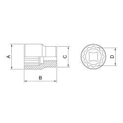 Soquete Estriado 1/2'' x 1.3/16'' (44834/115) - Tramontina Pro
