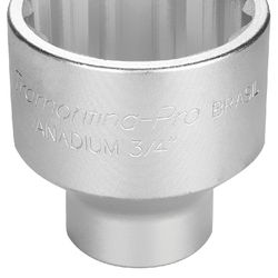 Soquete Estriado em Aço Cromo Vanádio 60 mm - Encaixe 3/4'' Tramontina PRO