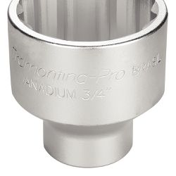 Soquete Estriado em Aço Cromo Vanádio 60 mm - Encaixe 3/4'' Tramontina PRO