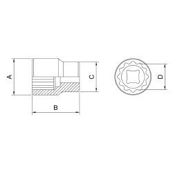 Soquete Estriado 3/4'' x 1.5/8'' (44854/111) - Tramontina Pro