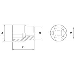 Soquete Sextavado 1/4'' x 4,5mm (44805/145) - Tramontina Pro