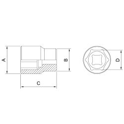 Soquete Sextavado 1/4'' x 5mm (44805/105) - Tramontina Pro