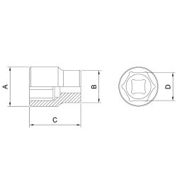Soquete Sextavado 1/4'' x 6mm (44805/106) - Tramontina Pro