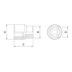 Soquete Sextavado 1/4'' x 9mm (44805/109) - Tramontina Pro