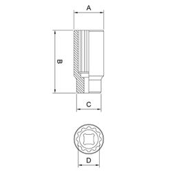 Soquete Estriado Longo 1/2'' x 1/2'' (44830/103) - Tramontina Pro