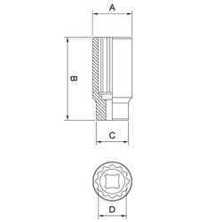 Soquete Estriado Longo 1/2'' x 1'' (44830/111) - Tramontina Pro