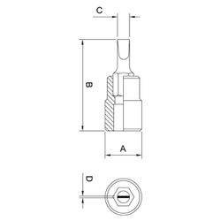 Soquete Ponta Chata 1/2'' x 6,5mm (44842/165) - Tramontina Pro