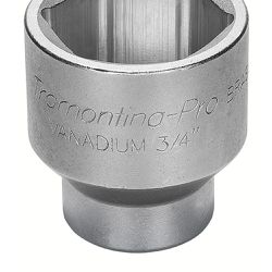 Soquete Sextavado em Aço Cromo Vanádio 19 mm - Encaixe 3/4'' - Tramontina Pro
