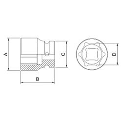 Soquete de Impacto Sextavado 3/4'' x 46mm (44890/146) - Tramontina Pro