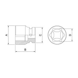 Soquete de Impacto Sextavado 3/4'' x 2,3/8'' (44892/124) - Tramontina Pro