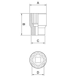 Soquete Estriado 3/4'' x 1.3/16'' (44854/106) - Tramontina Pro