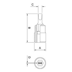 Soquete Ponta Chata 3/8'' x 10mm (44815/110) - Tramontina Pro