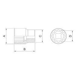 Soquete Estriado 3/8'' x 3/4'' (44819/104) - Tramontina Pro