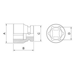 Soquete de Impacto Sextavado 1/4'' x 10mm (44882/110) - Tramontina Pro