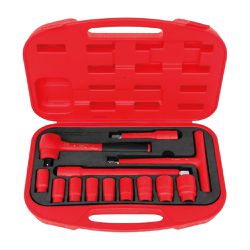 Maleta com Soquetes e Acessórios Isolados de 10 a 24mm IEC 60900 1/2'' 13 peças 44335/213 Tramontina PRO