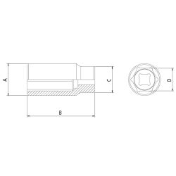 Soquete Sextavado Longo 1/2'' x 10mm (44802/110) - Tramontina Pro