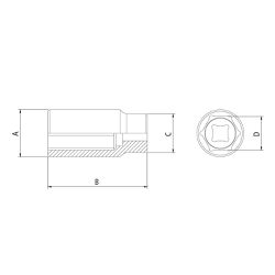 Soquete Sextavado Longo 1/2'' x 1/2'' (44803/103) - Tramontina Pro