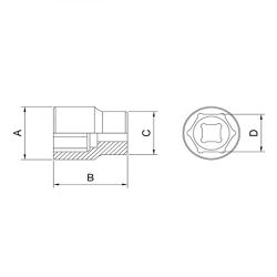 Soquete Sextavado Longo 1/2'' x 7/8'' (44803/109) - Tramontina Pro