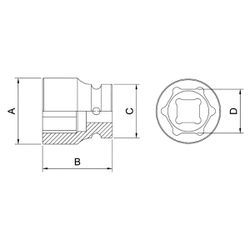 Soquete de Impacto Sextavado 1/2'' x 34mm (44880/134) - Tramontina Pro
